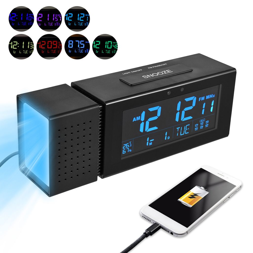 Reloj Despertador Digital Multifuncional Reloj Electrónico De Escritorio Radio  Fm - Promart