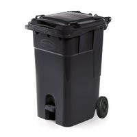 Tacho Recolector Polinplast Super King Kong N° 120 Negro con Pedal y Ruedas