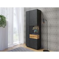 Vitrina Alta Silke color Negro/Duna 2 puertas TU MESITA