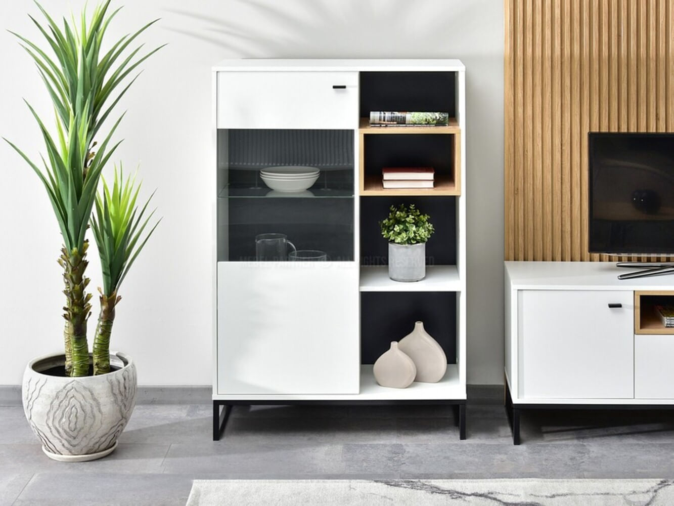 Vitrina Moderna Sybila color Blanco 1 puerta TU MESITA