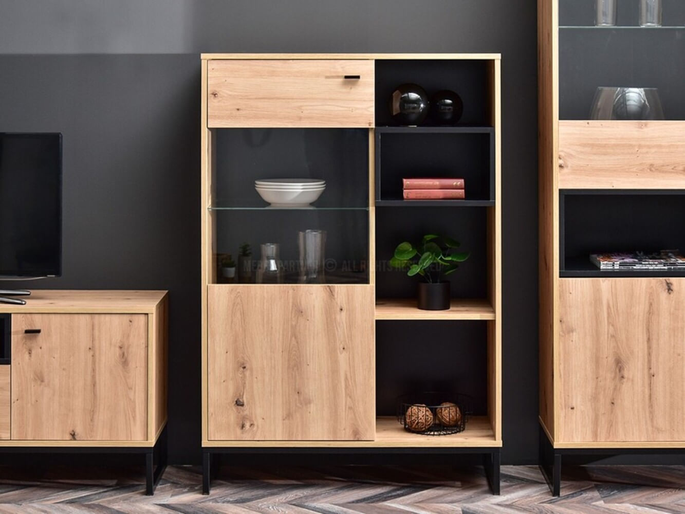 Vitrina Moderna Sybila color Duna 1 puerta TU MESITA