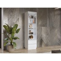 Vitrina Alta Tilsa 1 puerta 2 cajones TU MESITA color Blanco