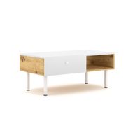 Mesa de Centro Ficus color Blanco/Haya 1 cajón TU MESITA