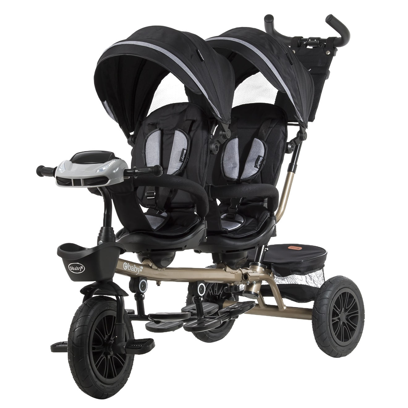 Triciclo Mellicero Lazzo Ebaby Duo EB302 Negro