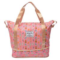 Bolso de Viaje Cartera Expandible Impermeable Conejo y Ositos Rosa 30B