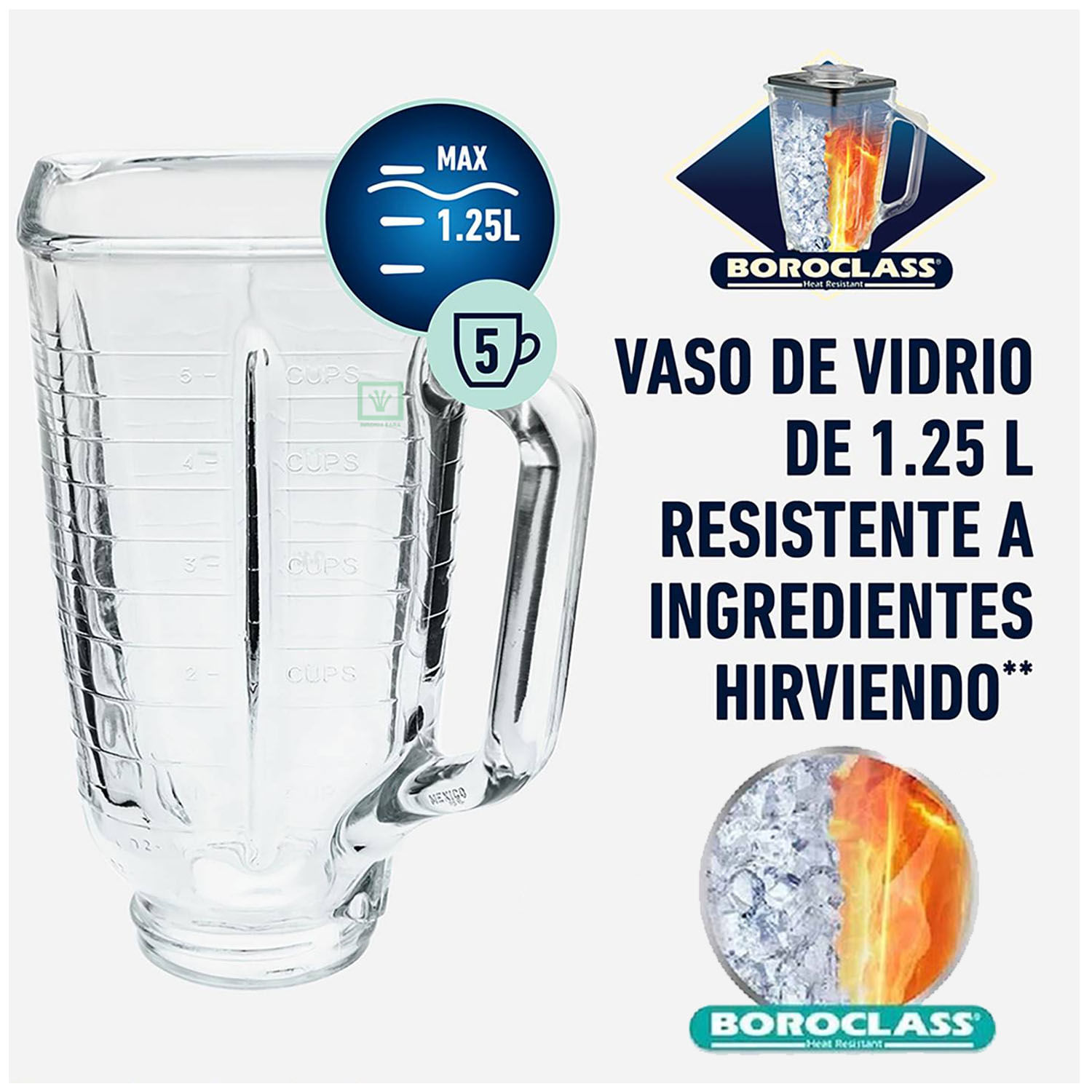 Vaso Oster para licuadora Clásica de Vidrio Pyrex