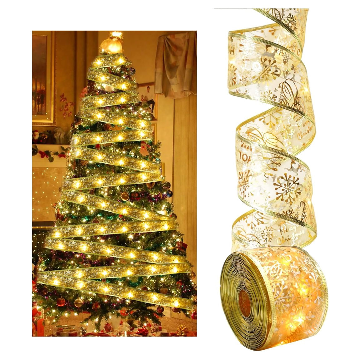 Cinta Led Luces Navideñas de Hadas Decoración 5mts Cálida