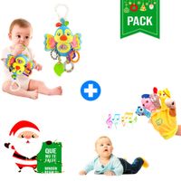 Pack Bebé Niño  Peluche Multisensorial y Guante de Títeres