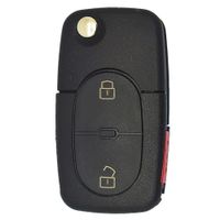 Carcasa Llave Flip con porta pila 2032 de 03 botones de reemplazo para Audi