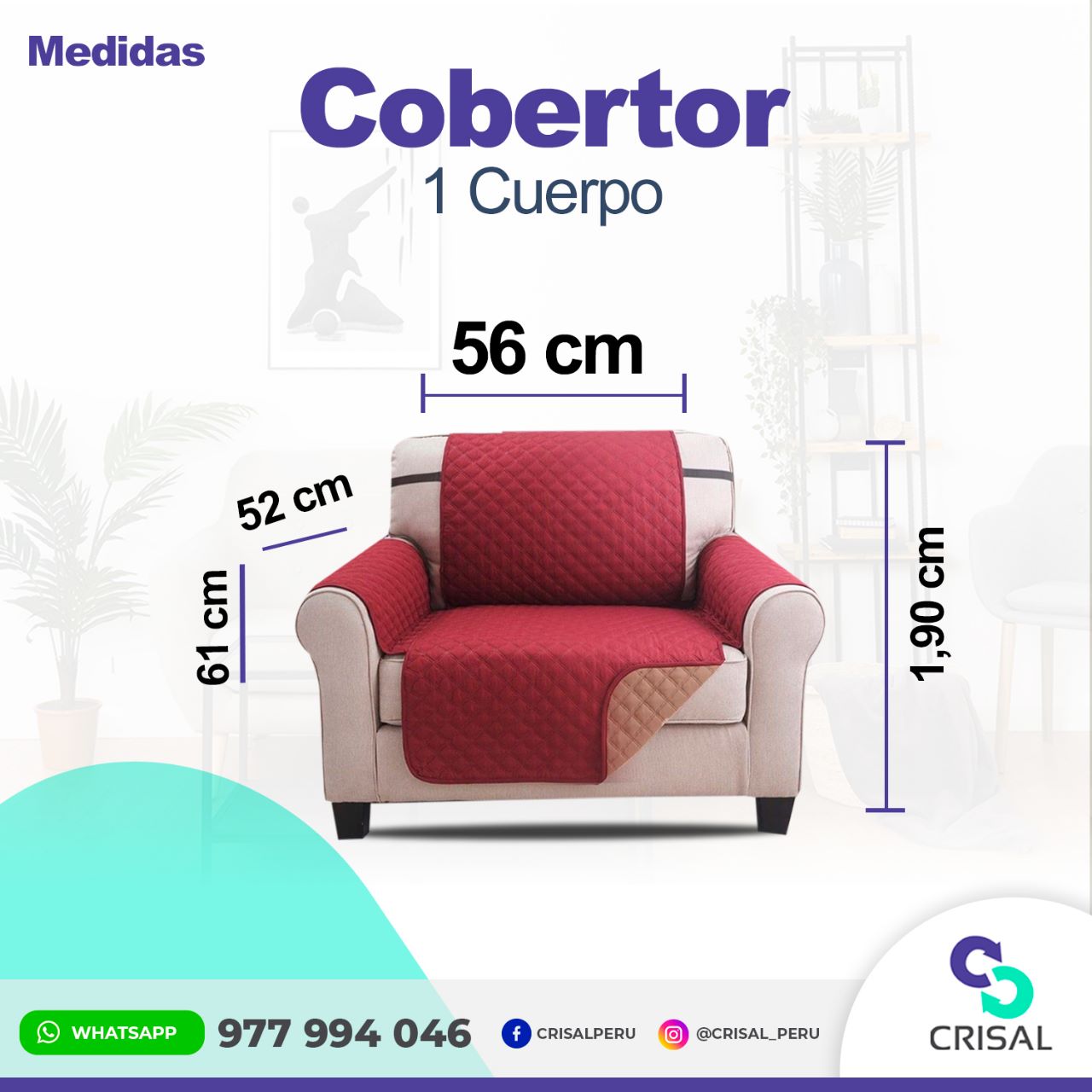 Cobertor Reversible CRISAL COB001 Vino y Mocca