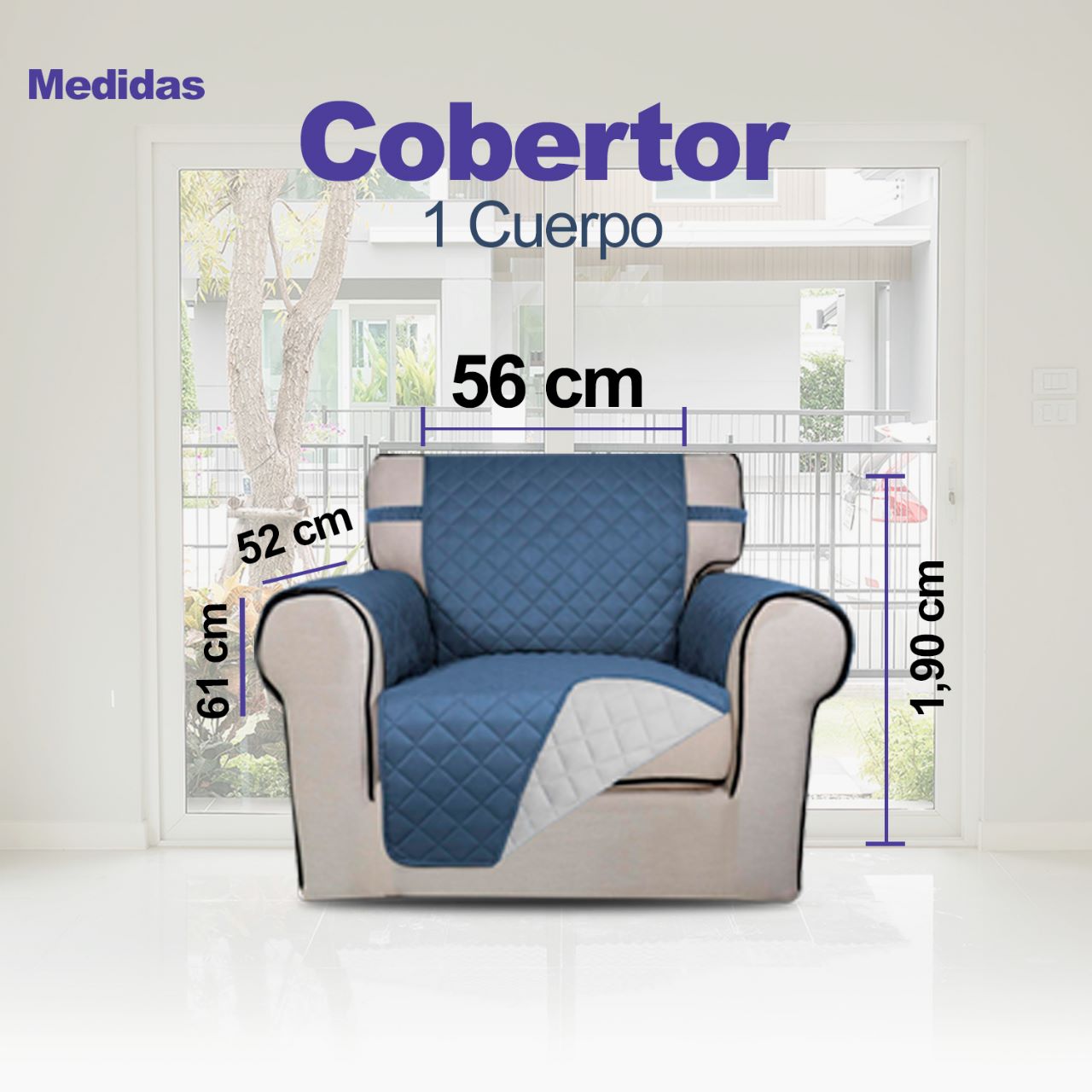 Cobertor Reversible CRISAL COB001 Azul y Gris