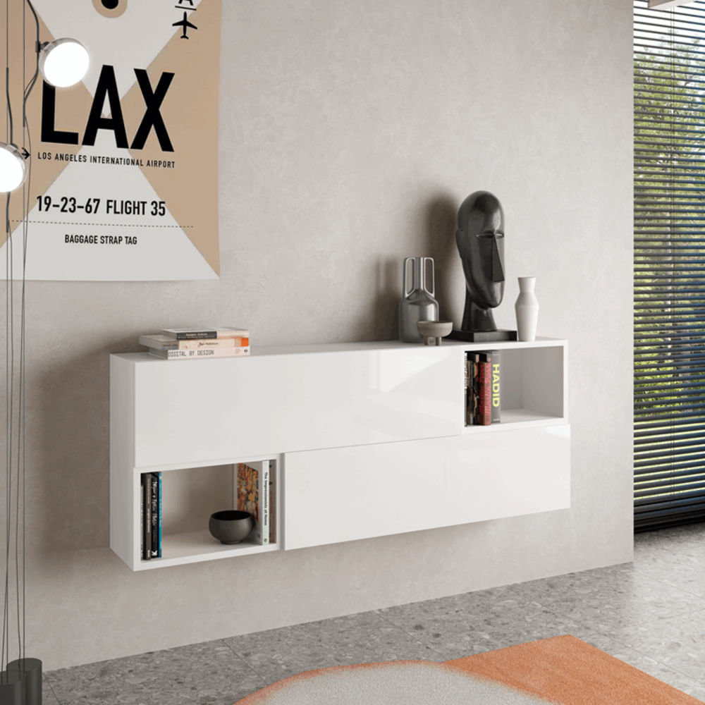 Aparador Flotante moderno Ventura 2 puertas TU MESITA Blanco