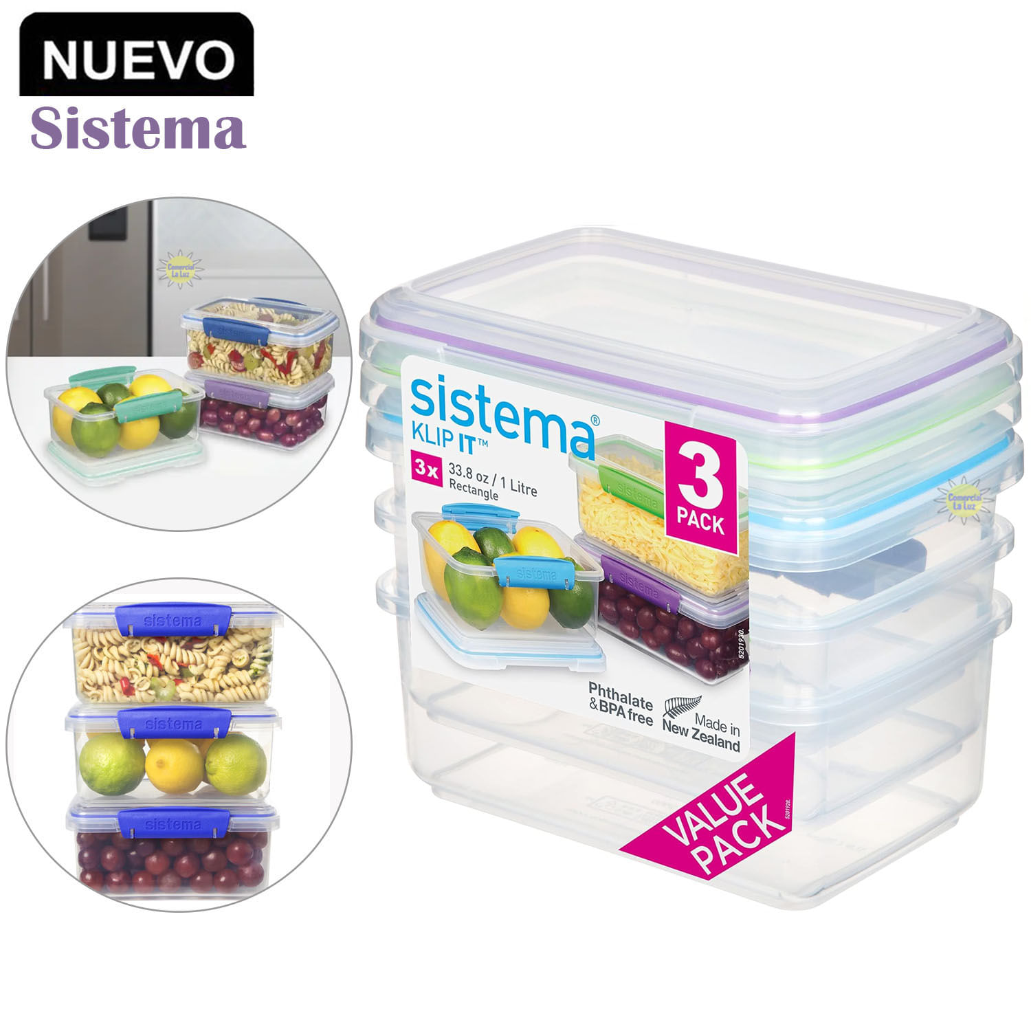 Set x 3 Táper Hermético de Alimentos Sistema