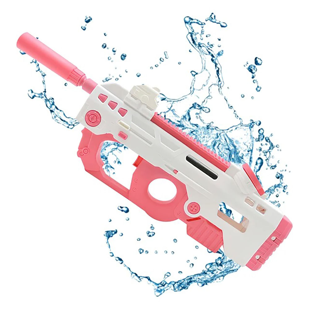 Pistola de agua eléctrica Infantil y adultos P90 rosa