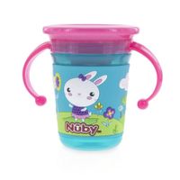 Vaso Para Bebé Nuby 360 Wonder Cup No Spill 3d Grip Rosado