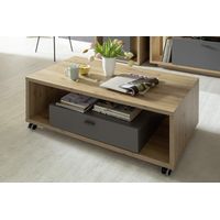 Mesa de Centro con ruedas Mafa color Duna/Negro TU MESITA