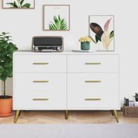 Cómoda Clásica Marita 6 cajones color Blanco TU MESITA