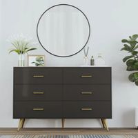 Cómoda Clásica Marita 6 cajones color Negro TU MESITA