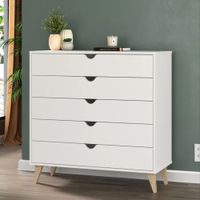 Cómoda Vertical Sofia color Blanco 5 cajones TU MESITA