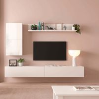 Juego de Muebles para TV flotantes Trenner color Blanco TU MESITA