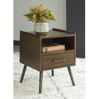 Mesa Lateral Rústica Majer color Marrón 1 cajon TU MESITA