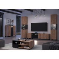 Mesa de Centro con ruedas Beatriz color Negro/Marrón TU MESITA