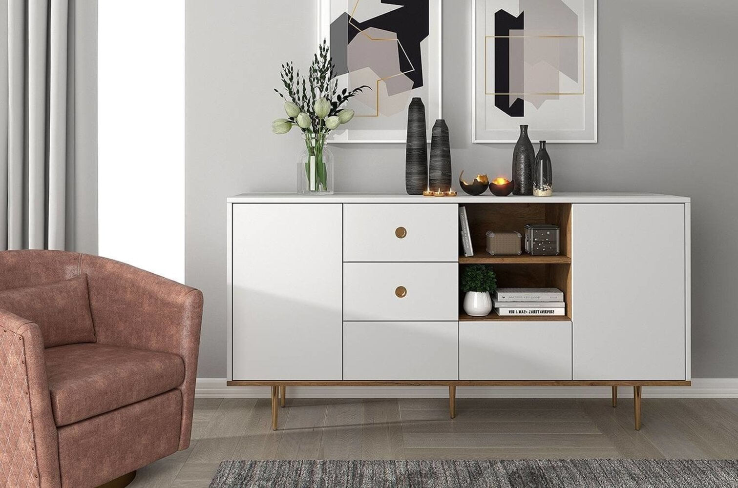 Aparador Moderno Celta 4 cajones 2 puertas TU MESITA