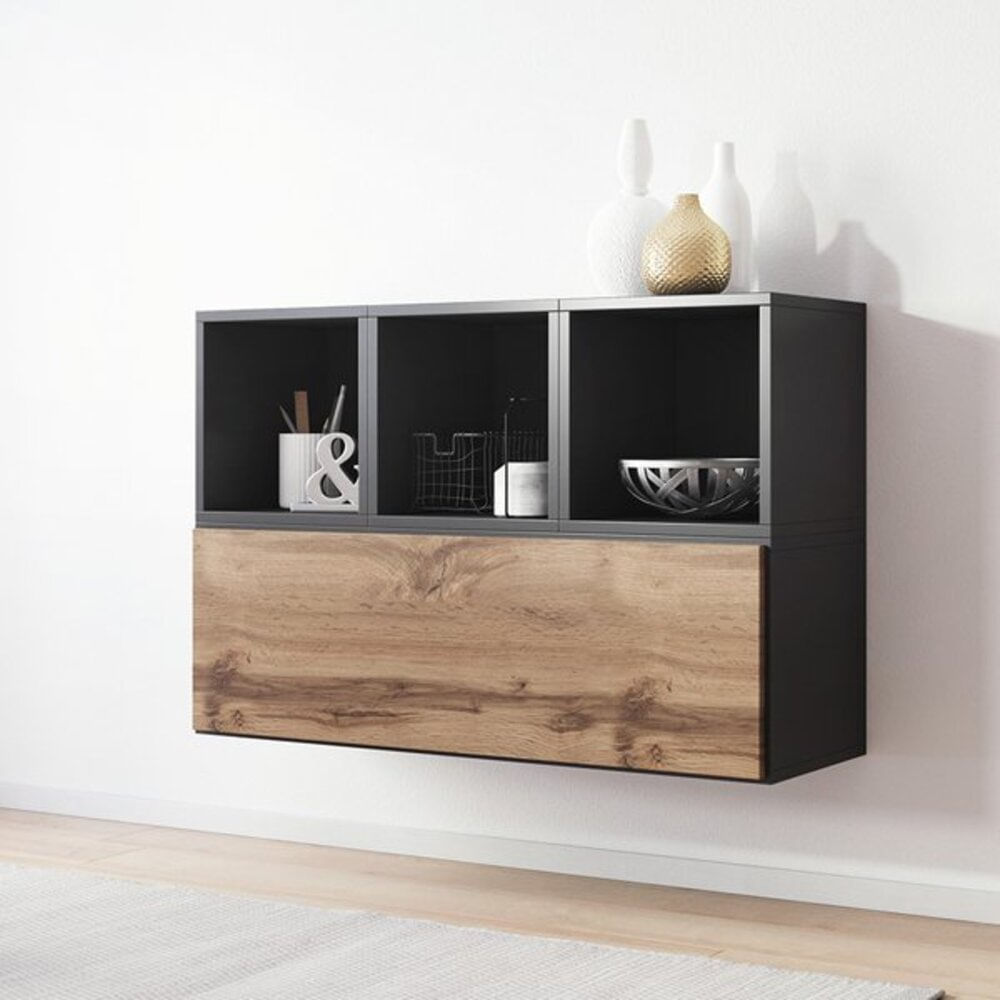 Recibidor Flotante Karlo color Negro/Macadamia TU MESITA