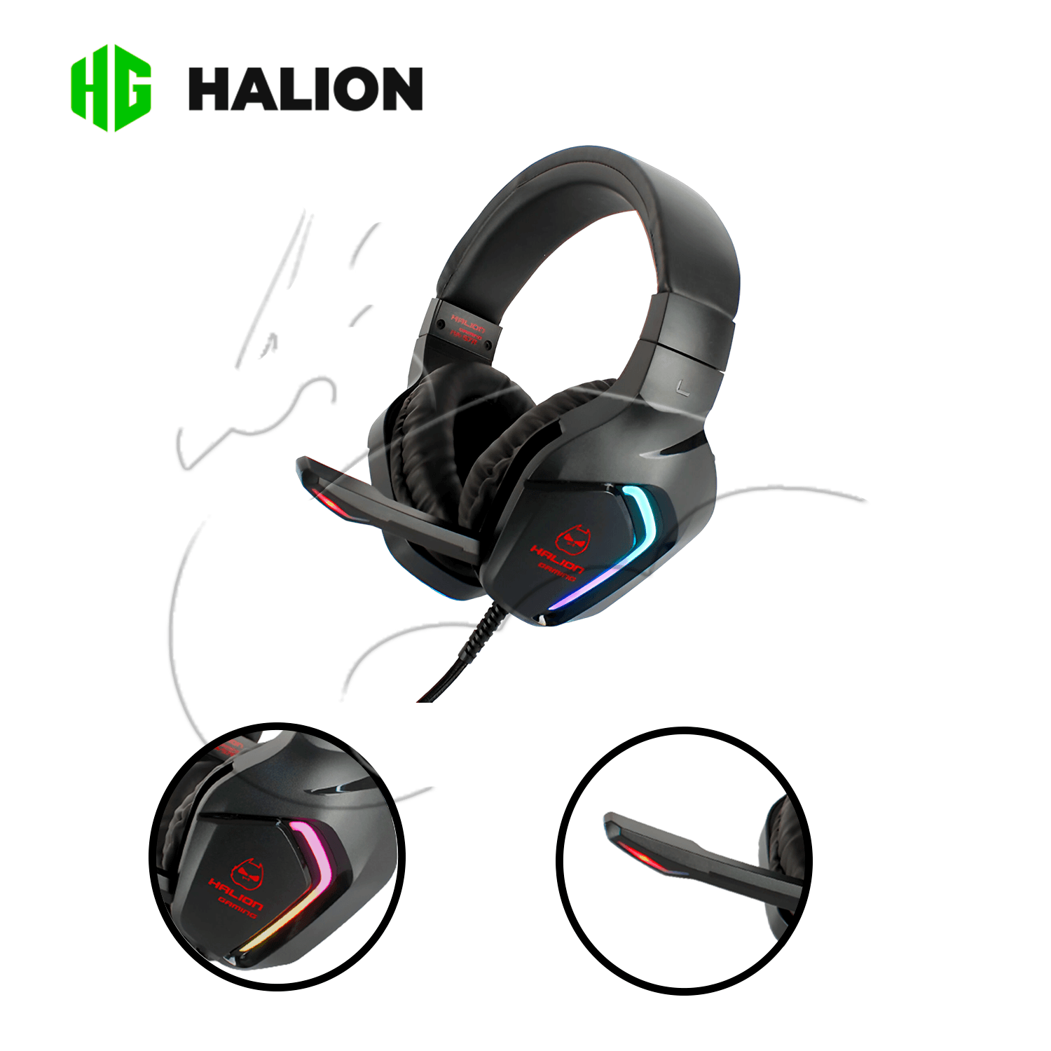 Audifono Gamer Halion 5.1 Has7r Rgb