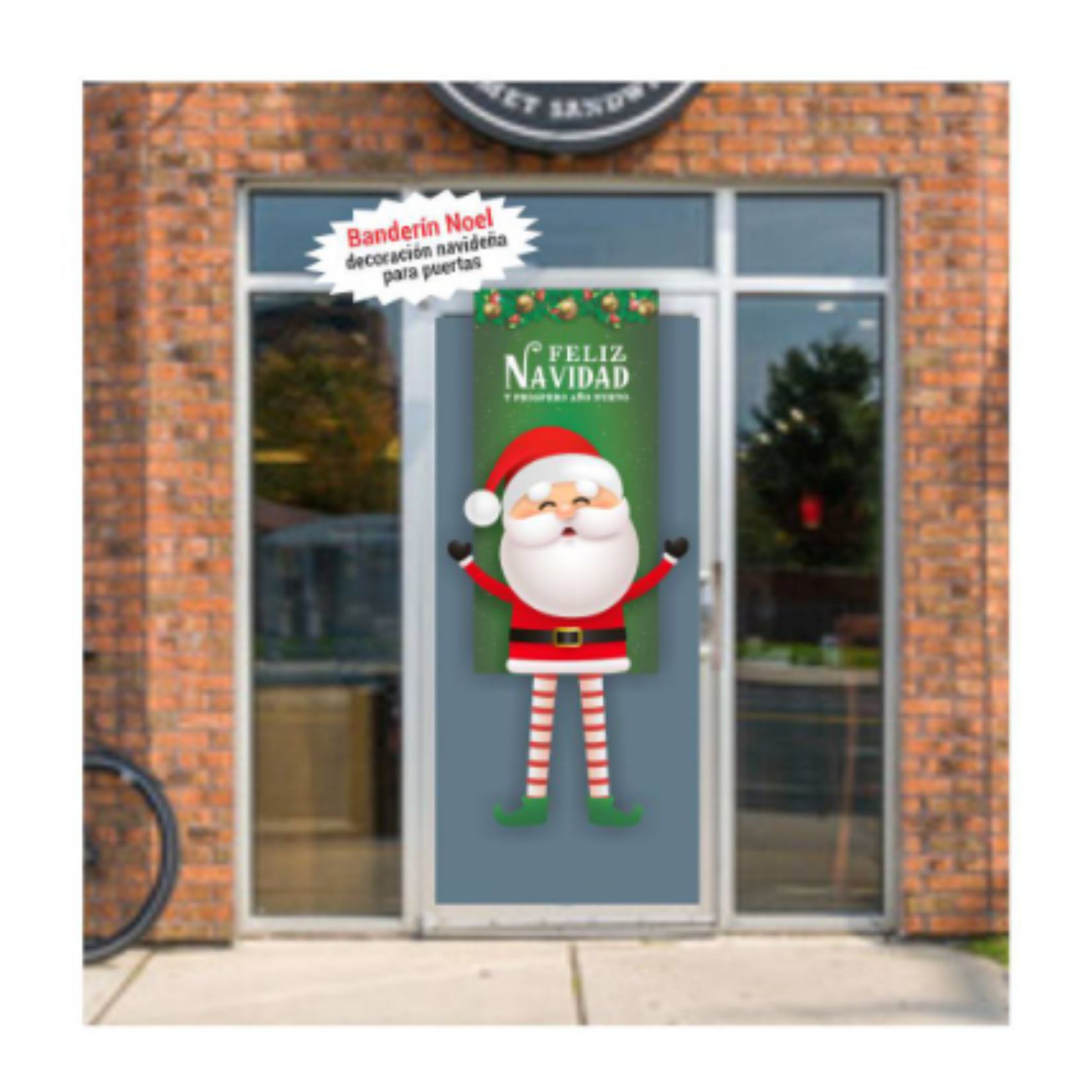 Banderin Colgante Navideño Decorativo para Puertas Noel Genérco 140x45CM