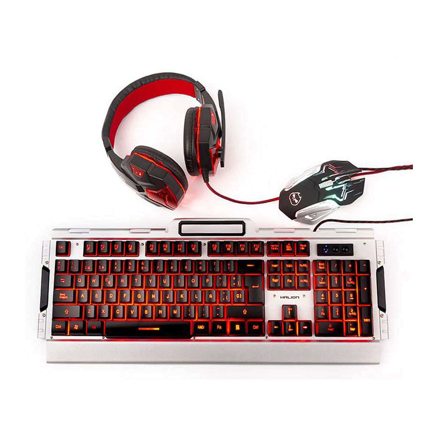 Kit Gamer Halion HA860C PANZER 3 en 1 antighostin Luces LED
