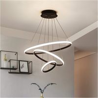 Lampara colgante led de 3 anillos color negro Incluye control remoto