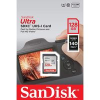 MemoriaSD Sandisk Ultra SDXC 128gb UHSI Clase10 U1 140mbs