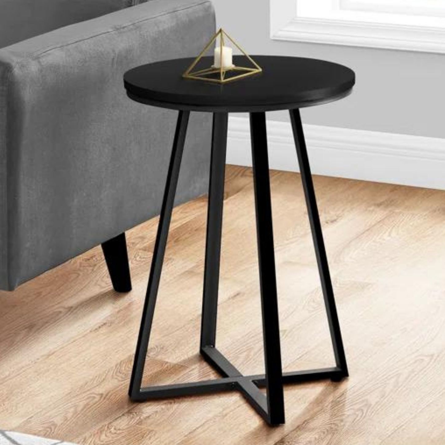 Mesa Auxiliar Industrial Cosmo Negro Coricha Home