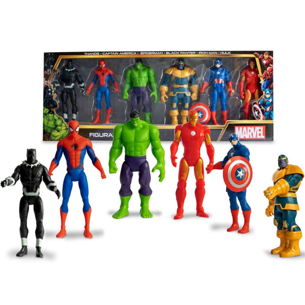 Set De Figuras Marvel Articulables Y De Jebe Avengers - Promart
