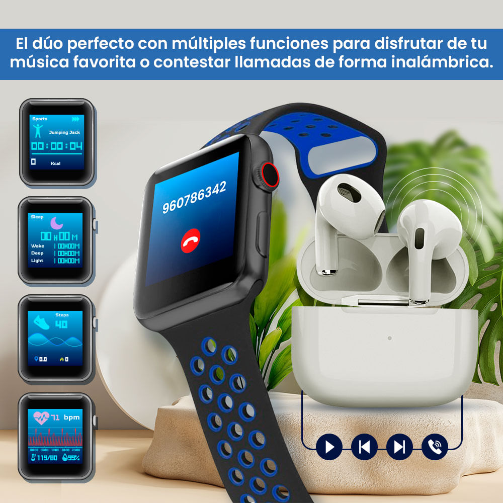 GENERICO Reloj Inteligente con Bluetooth y Comunicación en un Solo  Dispositivo