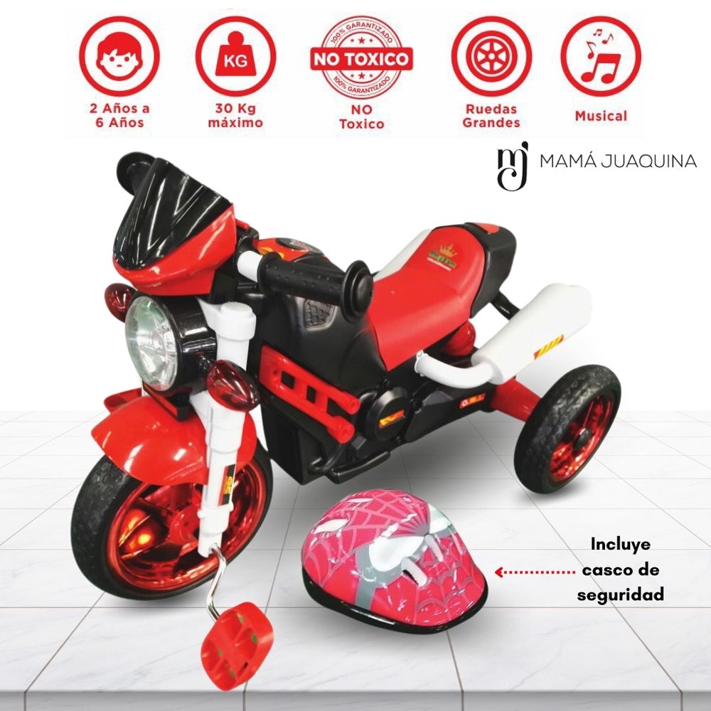 Moto A Batería Loko Toys 3 Ruedas Rojo