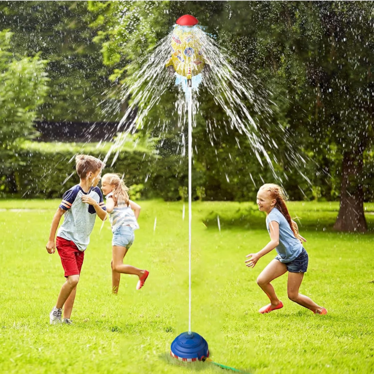 Lanza Cohetes Aspersor de Agua Infantil al Aire Libre
