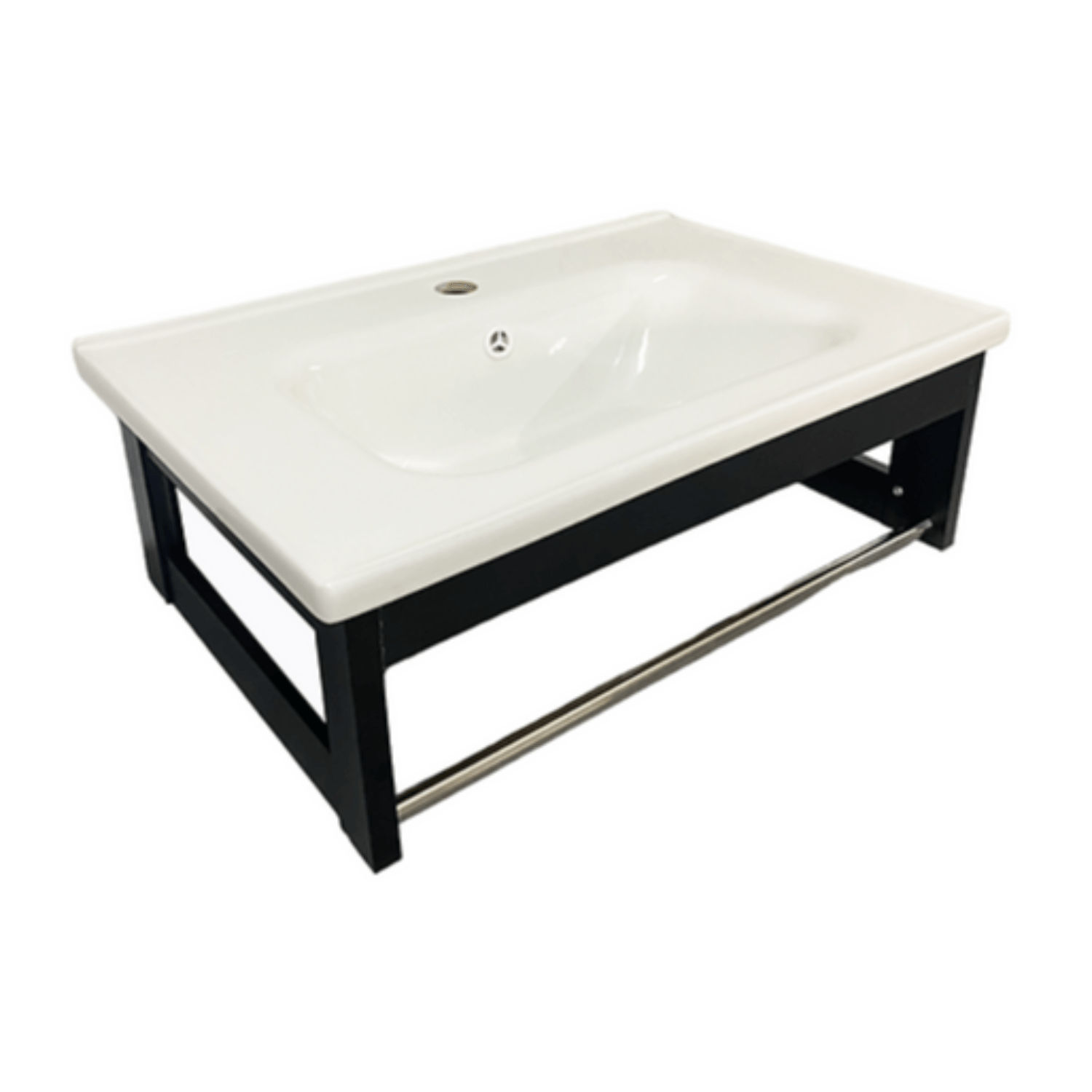 Lavatorio de loza vitrificada blanco con negro XM YAC604001