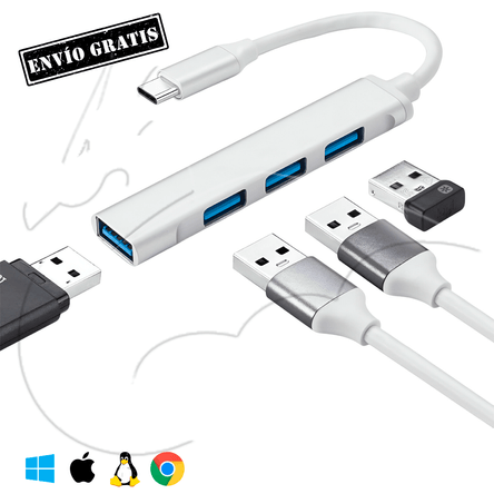 Multipuertos Usb 3.0 con 4 Puertos - Promart