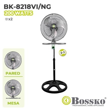 Ventilador De 3 Aspas 3 En 1 De 18? 200W Bossko BK-8218VI - Negro