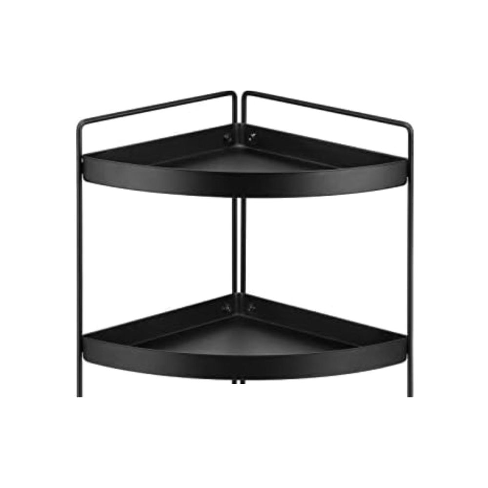 Esquinero Estante Multiuso Dos Niveles – Negro