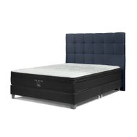 Dormitorio Americano Tempo Queen Issey Niebla + 2 Almohadas