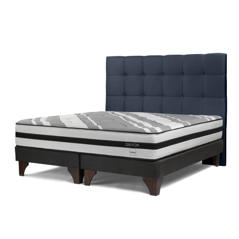 Cama Driven King Respaldo Issey Azul