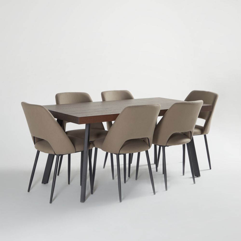 Juego de Comedor Mateo Taupe 6 Sillas