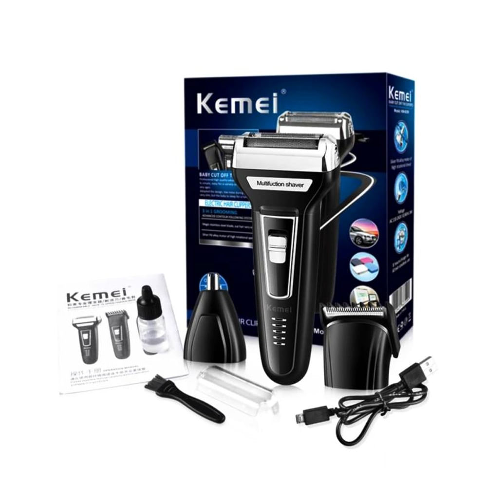 Maquina Afeitadora Kemei 3 en 1
