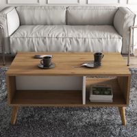 Mesa de Centro Clásica Axel color Marrón/Blanco TU MESITA