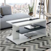 Mesa de Centro Moderna Naty color Blanco/Negro TU MESITA