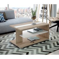 Mesa de Centro Moderna Naty color Macadamia/Blanco TU MESITA