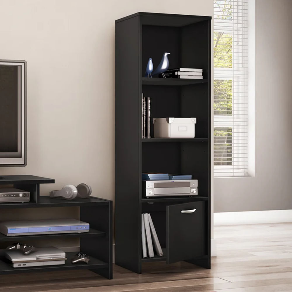 Estante Moderno Hikari Negro R&R MUEBLES